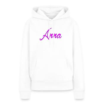 Anna Neon Schrift - Frauen Premium Bio Hoodie - Weiß - Vorne - Julia (174cm)