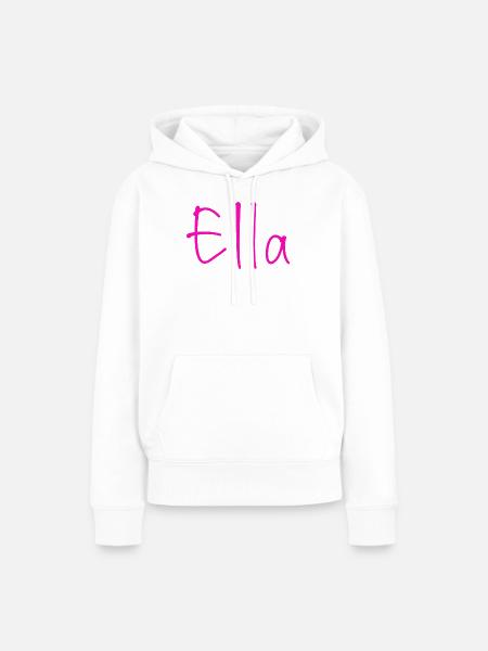 Ella Neon-Schriftzug - Frauen Premium Bio Hoodie - Weiß