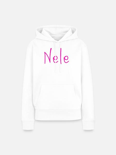 Nele Neon Schrift - Frauen Premium Bio Hoodie - Weiß
