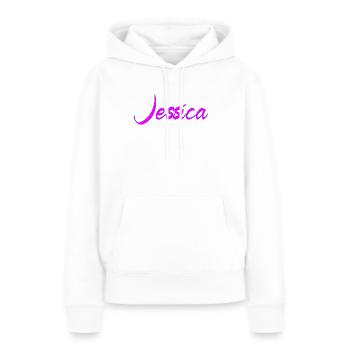 Jessica Neon Script Pink - Frauen Premium Bio Hoodie - Weiß - Vorne - Julia (174cm)