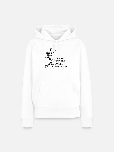 Badminton Badmintonspieler - Frauen Premium Bio Hoodie - Weiß