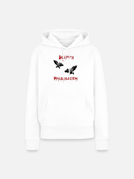 Happy Halloween Vampire - Frauen Premium Bio Hoodie - Weiß