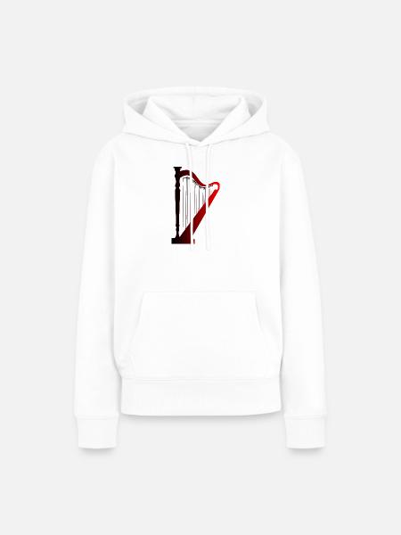 Harfe - Frauen Premium Bio Hoodie - Weiß