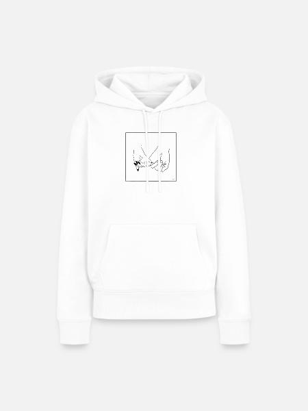 hand in hand - Frauen Premium Bio Hoodie - Weiß