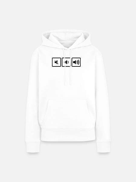 Lautstärke - Frauen Premium Bio Hoodie - Weiß