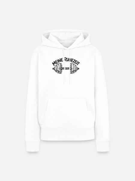Meine Ruhezeit – Hantel– Krafttraining - Frauen Premium Bio Hoodie - Weiß