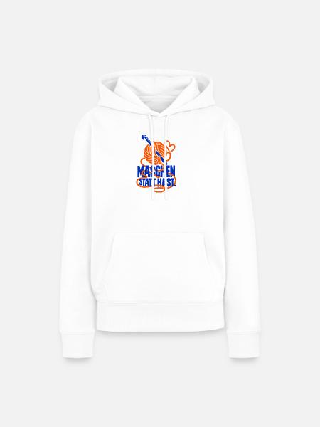 Maschen statt Hast. – Häkeln - Frauen Premium Bio Hoodie - Weiß