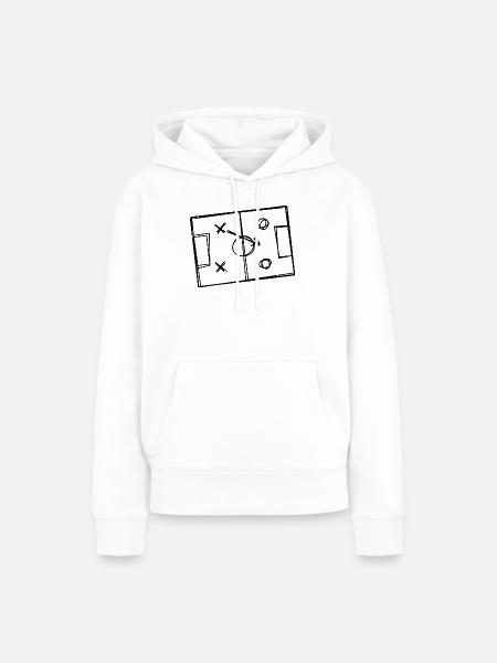 Taktiktafel handgezeichnet - Frauen Premium Bio Hoodie - Weiß