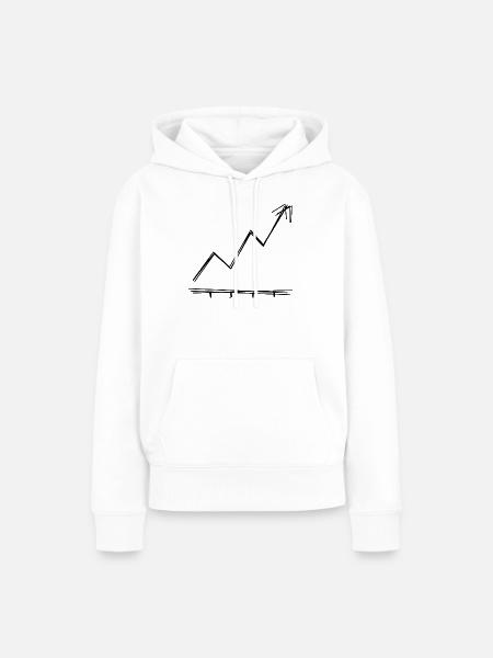 Aktienkurs handgezeichnet - Frauen Premium Bio Hoodie - Weiß
