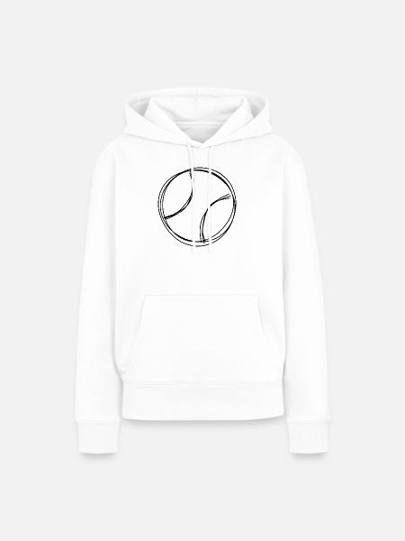 Tennisball handgezeichnet - Frauen Premium Bio Hoodie - Weiß