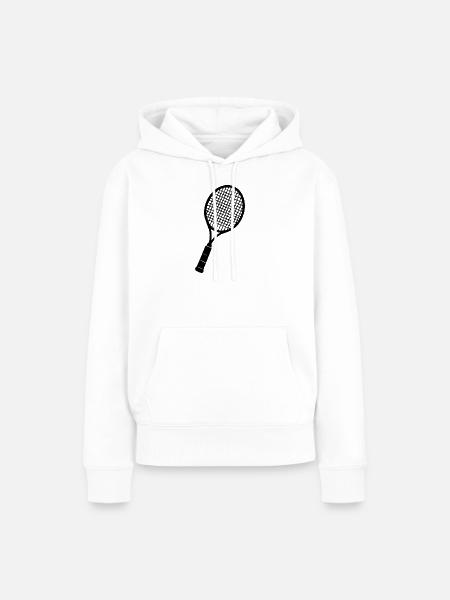 Badminton_Schlaeger_Geschenk_Badminton_Spieler - Frauen Premium Bio Hoodie - Weiß