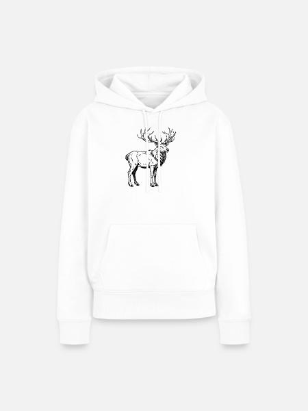 Elchhorn - Frauen Premium Bio Hoodie - Weiß