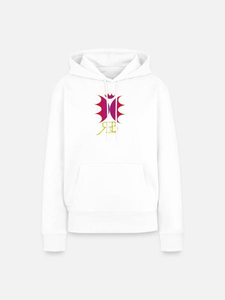 EBR Oversized Logo Gradient - Frauen Premium Bio Hoodie - Weiß