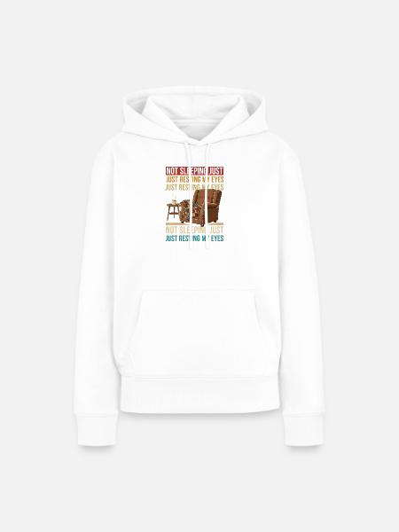 Nicht schlafen, Augen ausruhen - Frauen Premium Bio Hoodie - Weiß