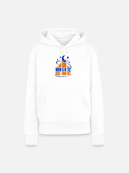 Wenig Netz. Viel Himmel. – Camping - Frauen Premium Bio Hoodie - Weiß