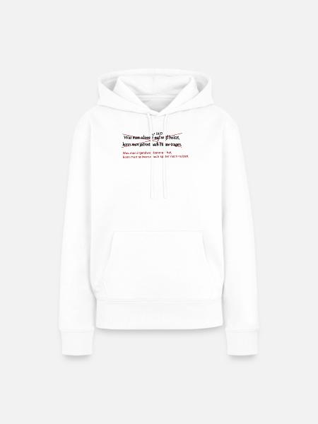 schwarz auf weiss - Frauen Premium Bio Hoodie - Weiß