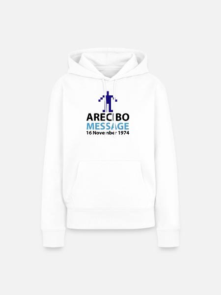 Pixel Avatar Nachricht Logo Arecibo - Frauen Premium Bio Hoodie - Weiß