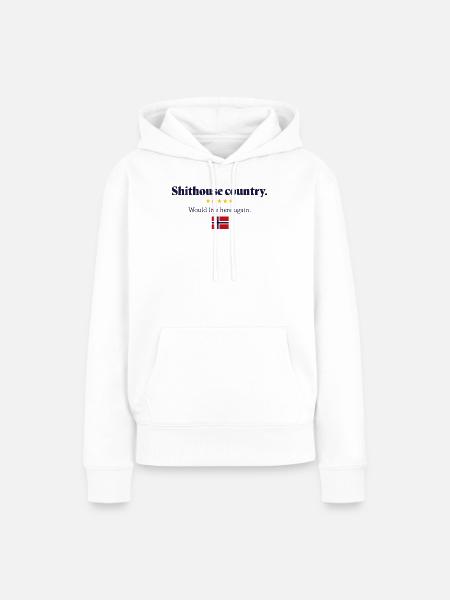 Scheißhaus-Land 5 Sterne - Frauen Premium Bio Hoodie - Weiß