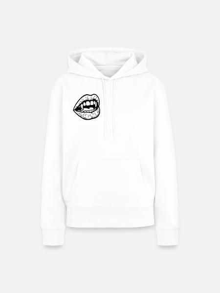 Vampir Mund - Frauen Premium Bio Hoodie - Weiß
