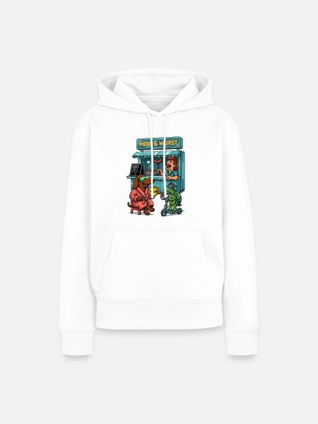 Dackel Imbiss Futuristisch - Frauen Premium Bio Hoodie - Weiß