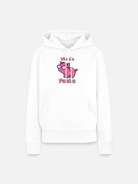 Leben von Pacha Pig Glam - Frauen Premium Bio Hoodie - Weiß