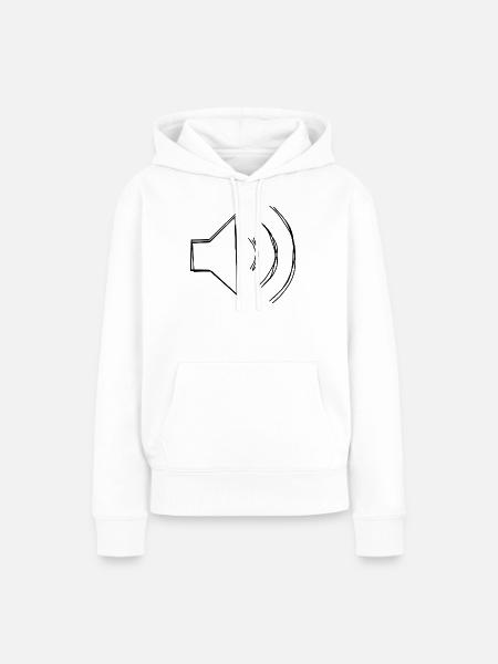 Lautsprecher Zeichen handgezeichnet - Frauen Premium Bio Hoodie - Weiß