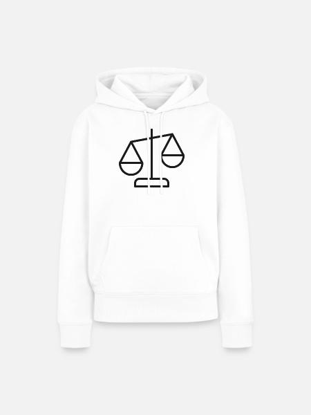 Justice Scales Liniensymbol - Frauen Premium Bio Hoodie - Weiß