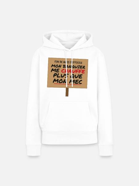 Monatsende mein Banker-Humor - Frauen Premium Bio Hoodie - Weiß