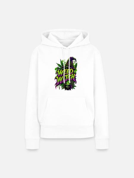 Weed Witch – Magische Cannabis Hexe - Frauen Premium Bio Hoodie - Weiß