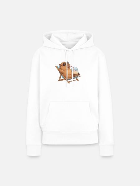 Capybara - Frauen Premium Bio Hoodie - Weiß