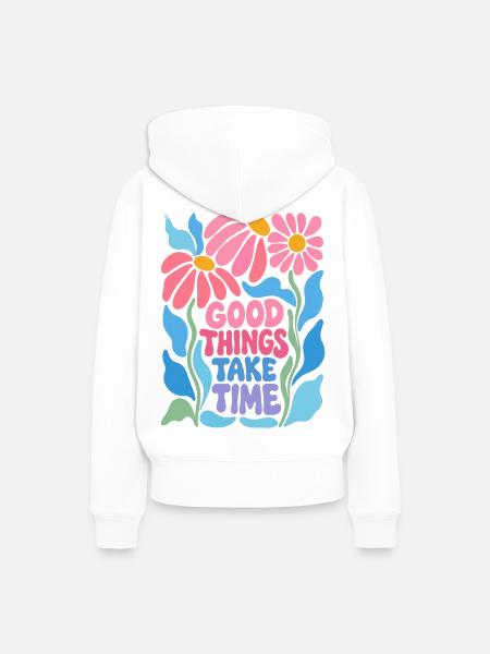 Gute Dinge brauchen Zeit - Frauen Premium Bio Hoodie - Weiß