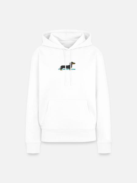 Dackel Silhouette mit Wasserzeichen Muster - Frauen Premium Bio Hoodie - Weiß