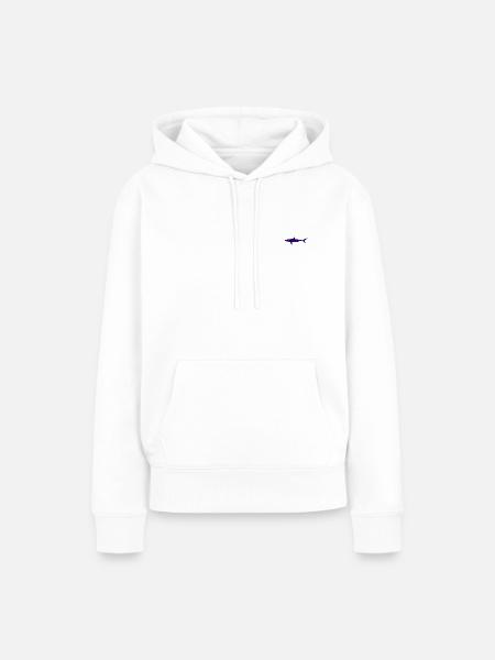 Hai bestickt - Frauen Premium Bio Hoodie - Weiß