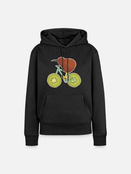 Pedaltretender Kiwi Radausflug - Frauen Premium Bio Hoodie - Schwarz