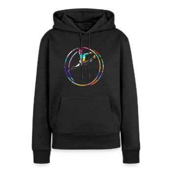 Akrobatische Rhönrad Gymnastin - Frauen Premium Bio Hoodie - Schwarz - Vorne - Julia (174cm)