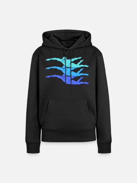 Schwimmen Schwimmsport Kinder Schwimm Schwimmer - Frauen Premium Bio Hoodie - Schwarz
