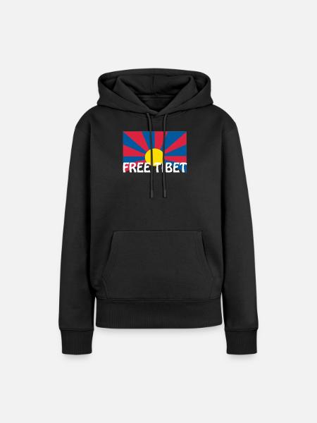 free tibet flagge - Frauen Premium Bio Hoodie - Schwarz