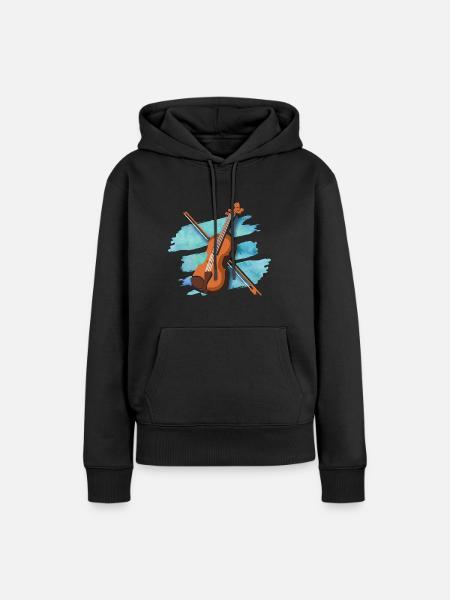 Eleganter Geigenbogen Virtuose - Frauen Premium Bio Hoodie - Schwarz