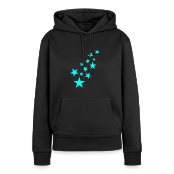 Stern Sternchen Muster Symbol - Frauen Premium Bio Hoodie - Schwarz - Vorne - Julia (174cm)
