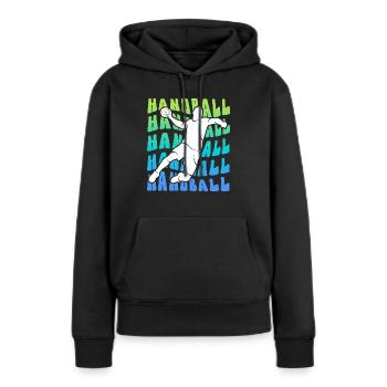 Handballspieler Handballer Kinder Handball Jungen - Frauen Premium Bio Hoodie - Schwarz - Vorne - Julia (174cm)