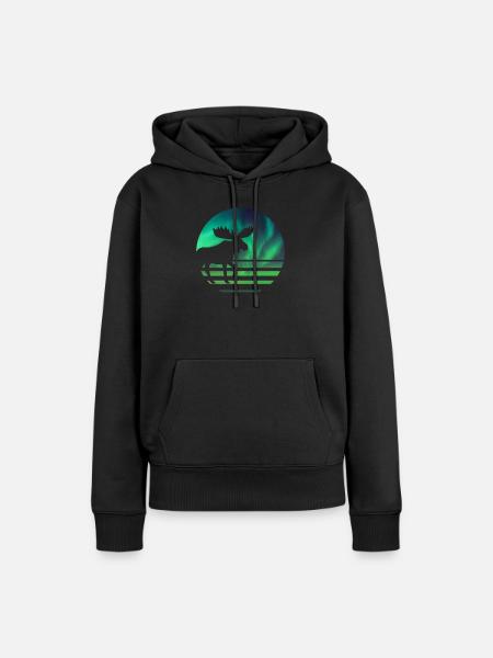 Elch - Frauen Premium Bio Hoodie - Schwarz