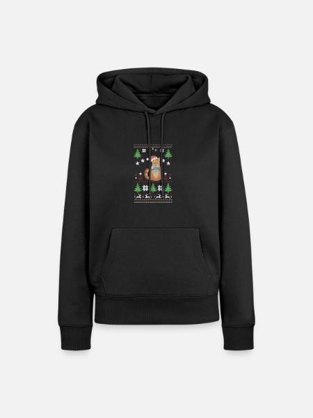Katzen Ugly Christmas Geschenk - Frauen Premium Bio Hoodie - Schwarz