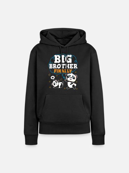 Endlich Großer Bruder Big Bro - Frauen Premium Bio Hoodie - Schwarz