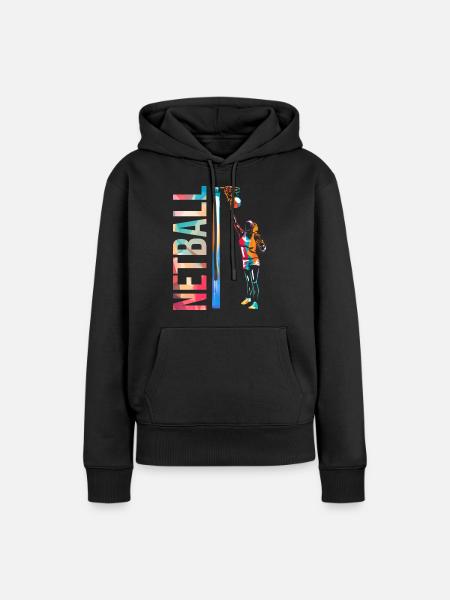 Dynamischer Netzball Hallenturnier - Frauen Premium Bio Hoodie - Schwarz