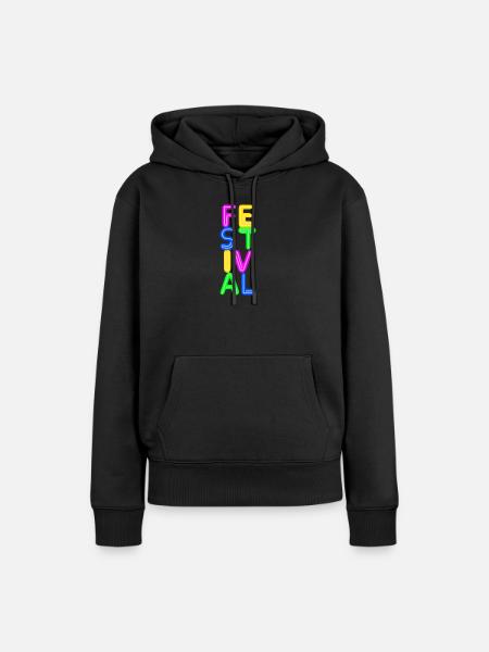 Festival - Frauen Premium Bio Hoodie - Schwarz