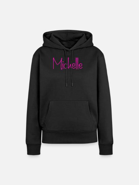 Michelle Neon-Handschrift - Frauen Premium Bio Hoodie - Schwarz