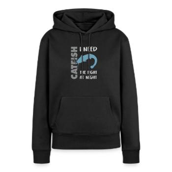 Wels fischen Kampf mit dem starken Wels - Frauen Premium Bio Hoodie - Schwarz - Vorne - Julia (174cm)