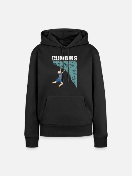 Klettern Climbing Kletterer Climber - Frauen Premium Bio Hoodie - Schwarz