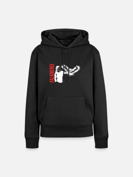Leidenschaftliche Falknerei Beizjagd - Frauen Premium Bio Hoodie - Schwarz