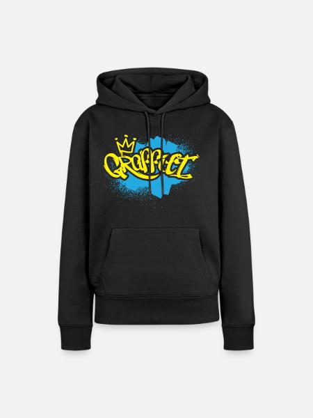 Grafitti Kind Sprayer - Frauen Premium Bio Hoodie - Schwarz